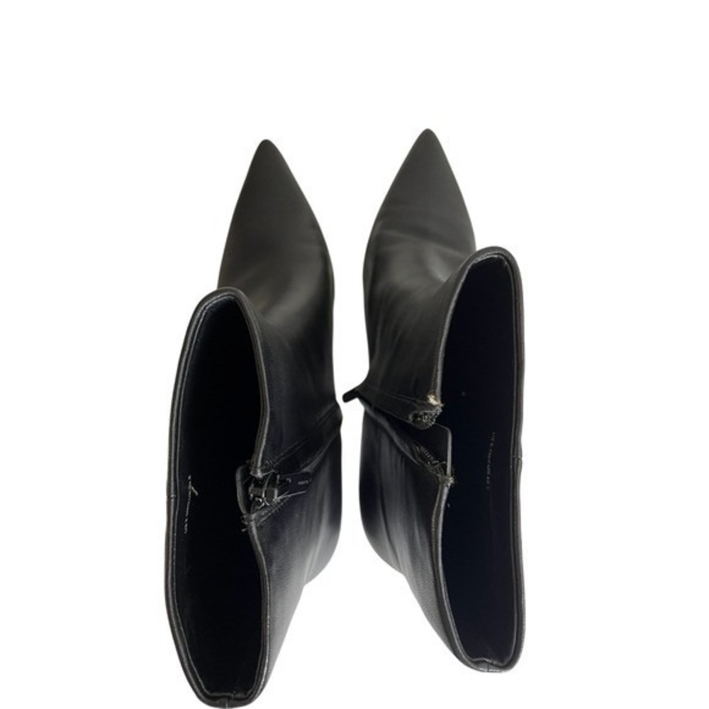 Vince Billy Black Leather Pointed Toe Kitten Heel Boots Women EU 40.5 US 9.5 - Picture 4 of 7